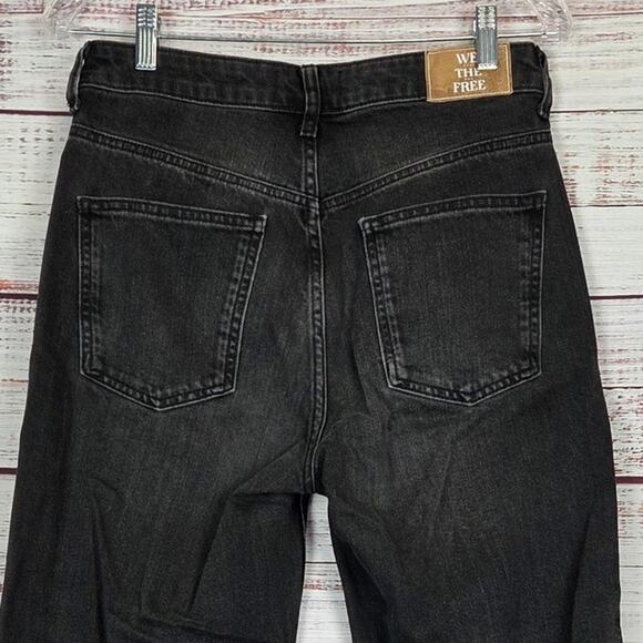 Free People Pacifica Jeans Womens 29 Black High Rise Straight Dark Washed Denim - Picture 4 of 9